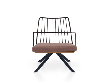 MIA XL LOUNGE SPIDER - Trestle-based powder coated steel armchair with armrests by 5A Design - view 3